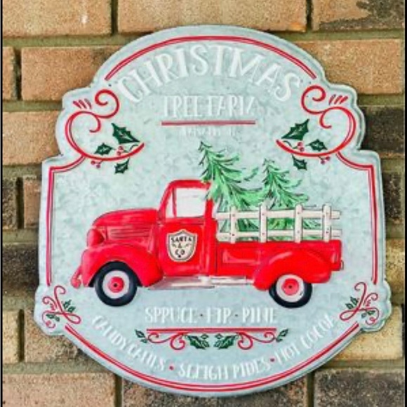 *Christmas Tree Farm Vintage Red Truck Sign - Picture 7 of 10